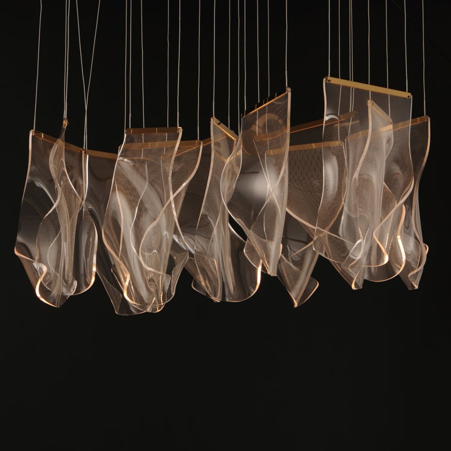 ET2 Rinkle 36" Wide LED Multi Light Linear Abstract Pendant