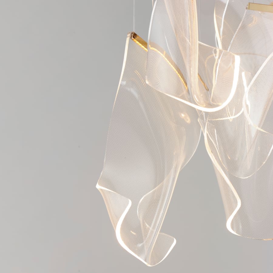 ET2 Rinkle 36" Wide LED Multi Light Linear Abstract Pendant