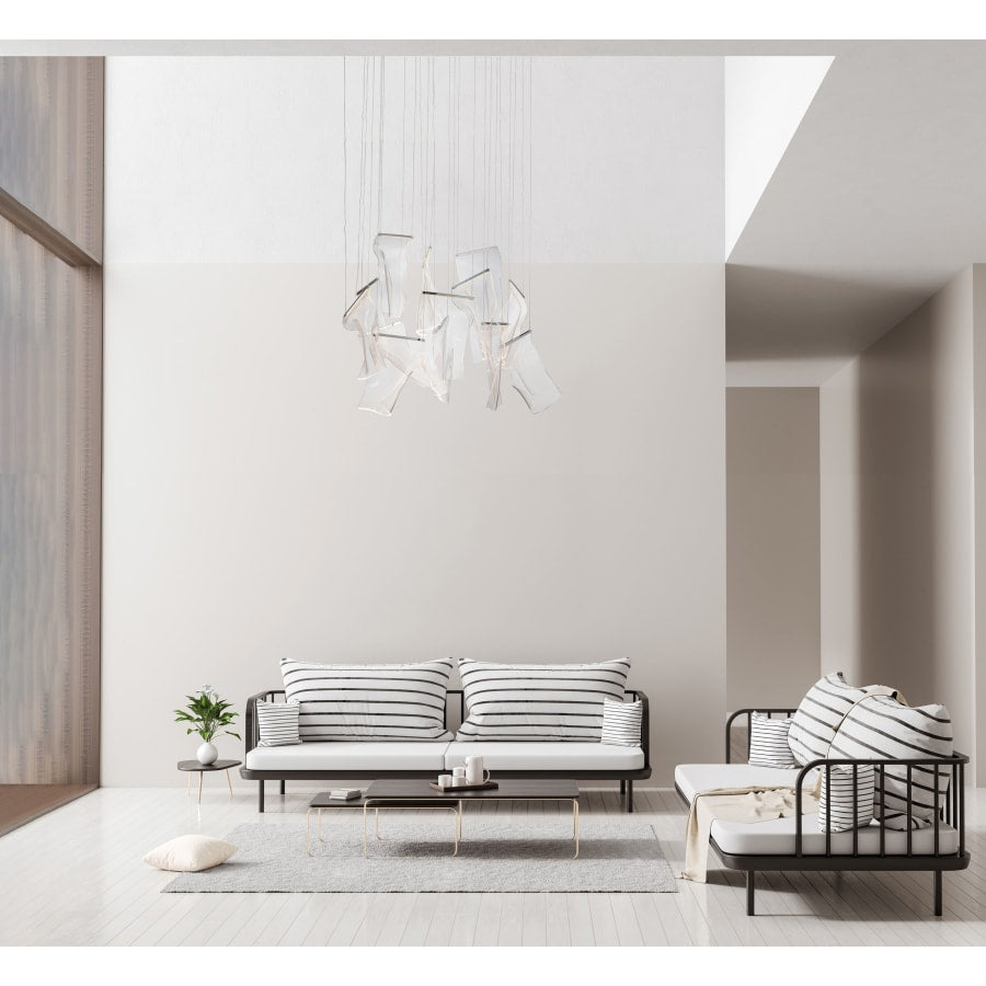 ET2 Rinkle 36" Wide LED Multi Light Linear Abstract Pendant