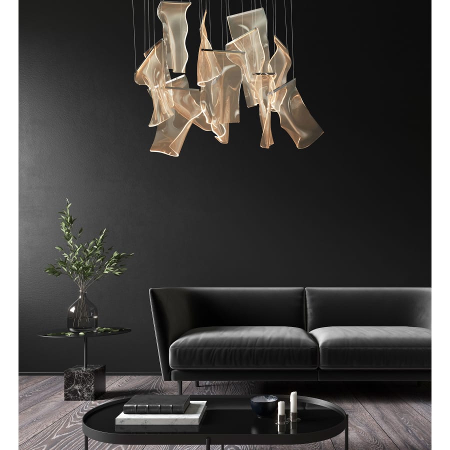 ET2 Rinkle 36" Wide LED Multi Light Linear Abstract Pendant