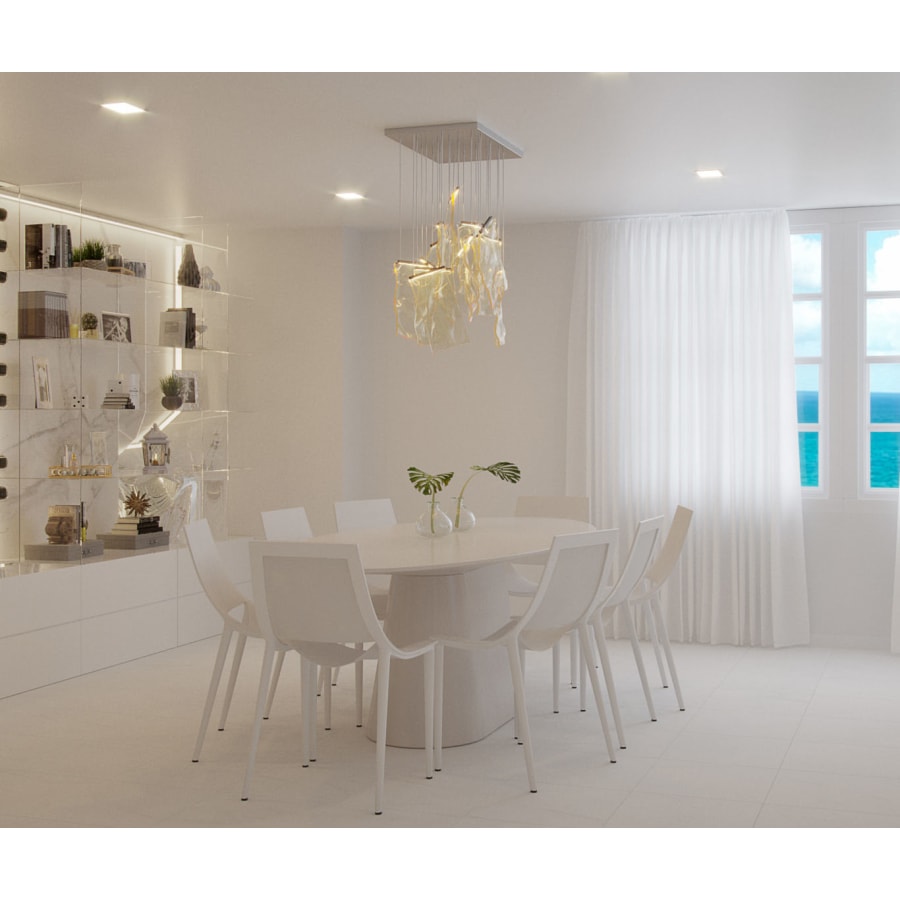 ET2 Rinkle 36" Wide LED Multi Light Linear Abstract Pendant