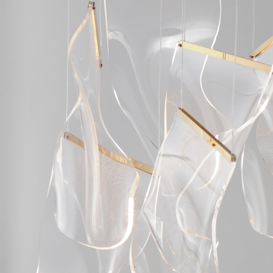 ET2 Rinkle 36" Wide LED Multi Light Abstract Pendant