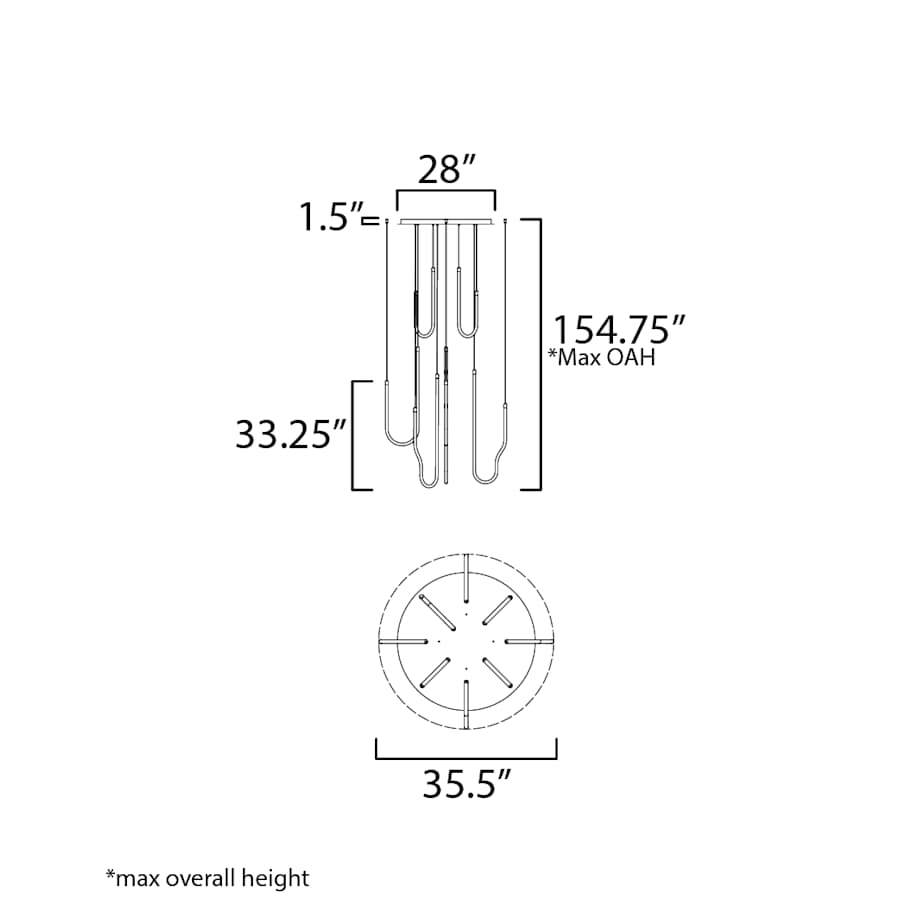 ET2 Soleil 36" Wide Multi Light Pendant