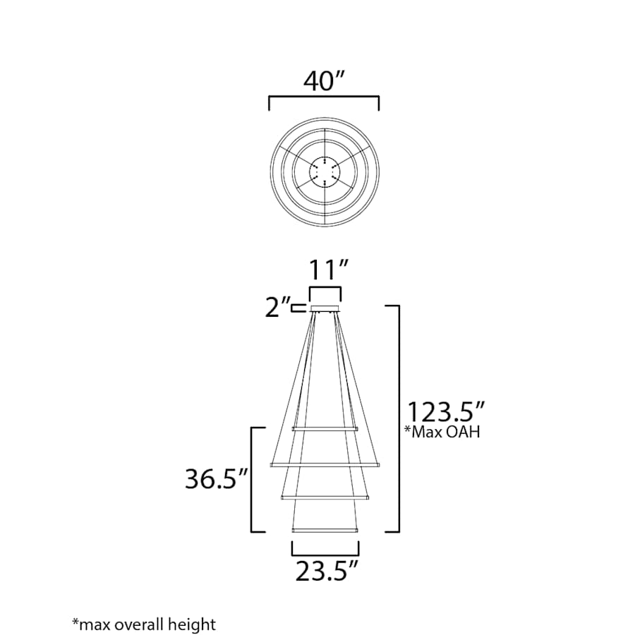 ET2 Groove 40" Wide Suspension Multi Light Pendant