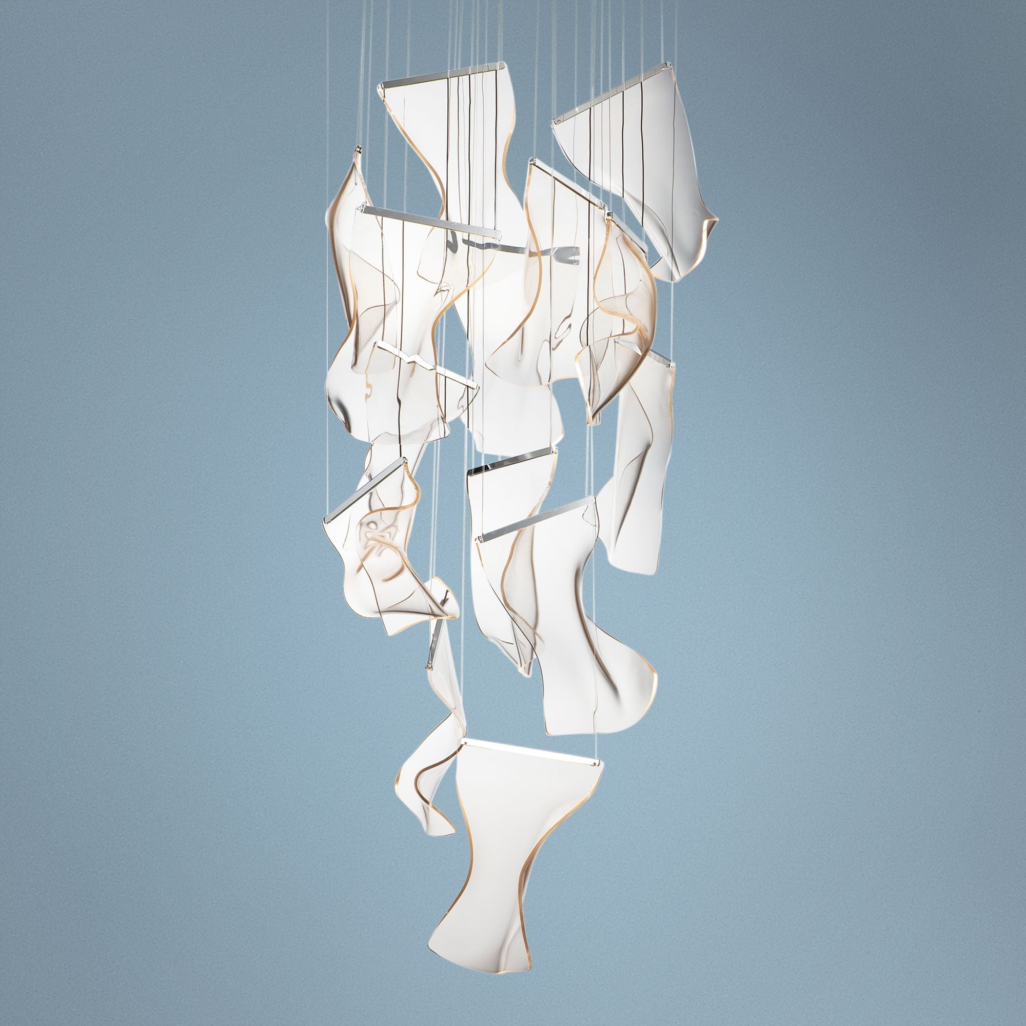 ET2 Rinkle 27 1/2" Polished Nickel LED Modern Multi-Light Pendant