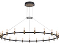 Eurofase Albany 21-Light LED Round Chandelier in Deep Black and Brass
