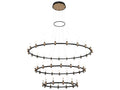 Eurofase Albany 51-Light 60-Inch 3-Tier LED Chandelier in Deep Black and Brass
