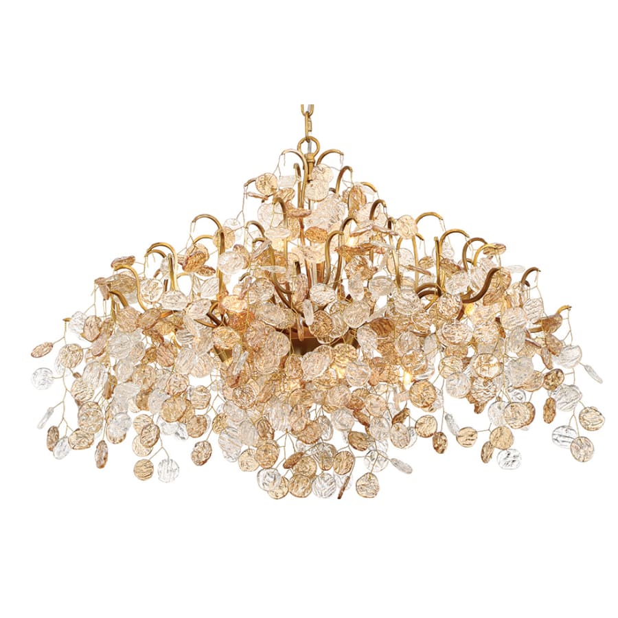 Eurofase Lighting Campobasso 8 Light 26" Wide Chandelier with Gold Metal Wire Frame and Glass Wafers