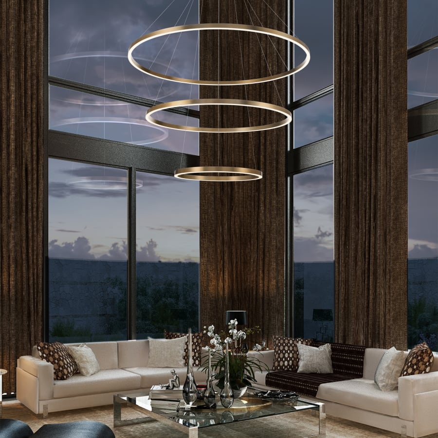 Eurofase Lighting Spunto Three-Tier 61" Wide 3000K LED Ring Chandelier