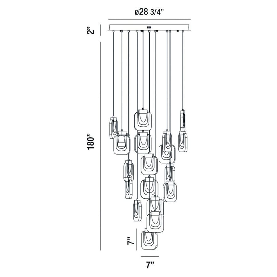 Eurofase Lighting Paget 19 Light 29" Wide LED Multi Light Pendant