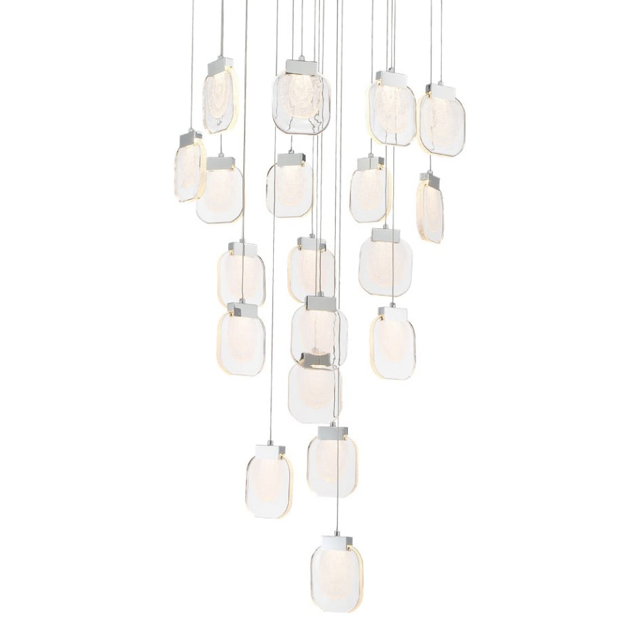 Eurofase Lighting Paget 29" Wide 3000K LED Round 19-Light Pendant with Piastra Glass Shades