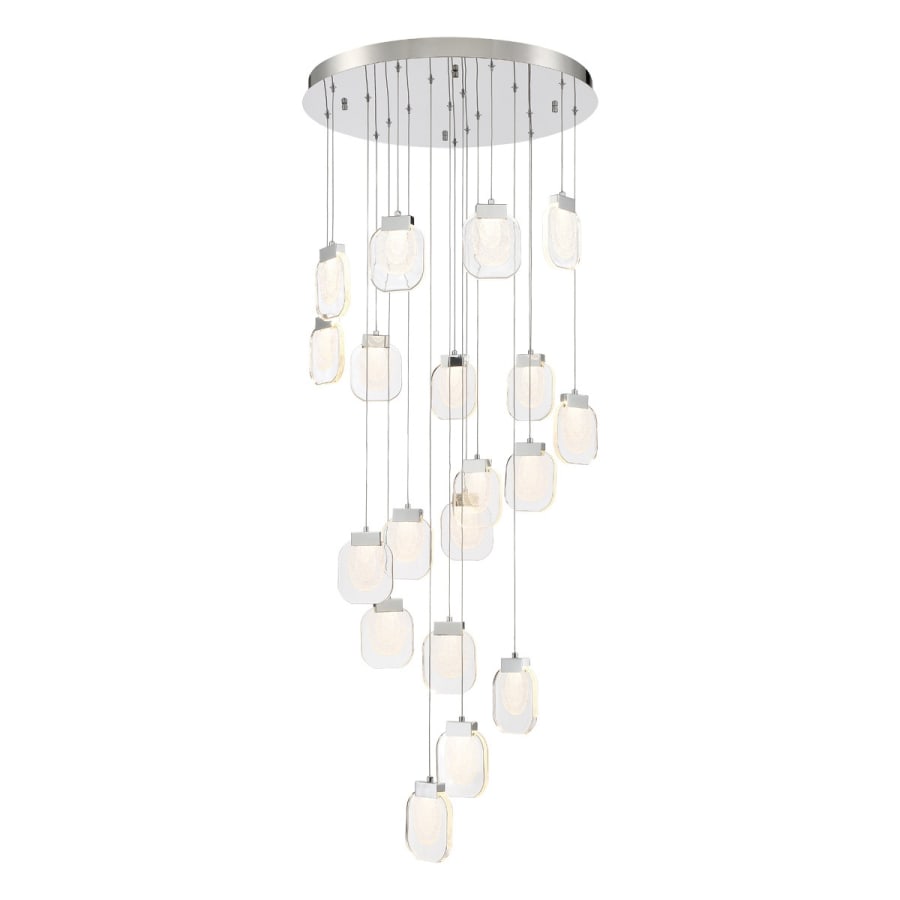 Eurofase Lighting Paget 29" Wide 3000K LED Round 19-Light Pendant with Piastra Glass Shades