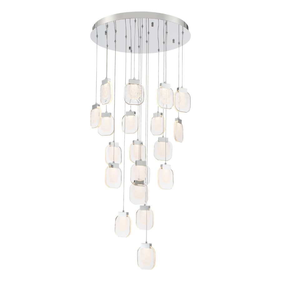 Eurofase Lighting Paget 29" Wide 3000K LED Round 19-Light Pendant with Piastra Glass Shades