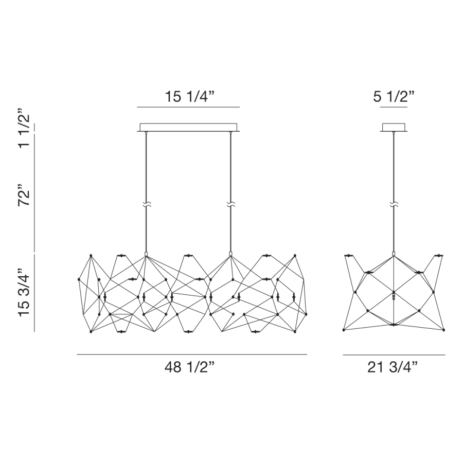 Eurofase Lighting Leonardelli 48" Wide LED Abstract Chandelier