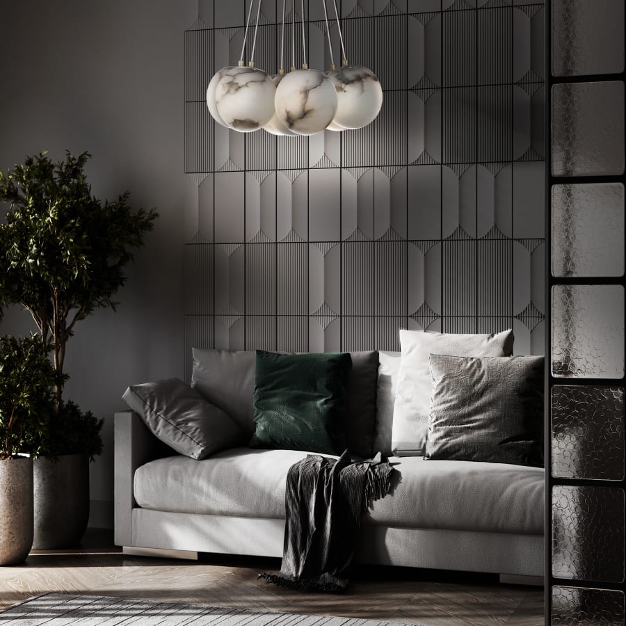 Eurofase Lighting Kepler 18" Wide 3000K LED Multi Pendant with Alabaster Shades