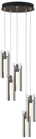 Exos Glass 5-Light 13.5" Wide Bronze Long Pendant With Clear Glass Sha