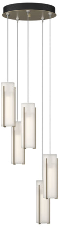 Exos Glass 5-Light 13.5" Wide Soft Gold Long Pendant With Opal Glass S