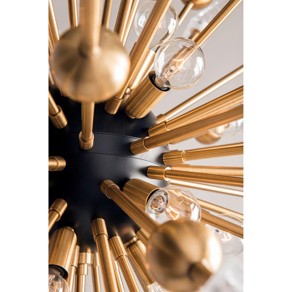 Sparta 6-Light Semi Flush in Aged Brass 28L x 28W x 14.25H