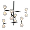 Andromeda Chandelier 12-Light LED in Textured Black & Polish Nickel 42L x 42W x 37.5H