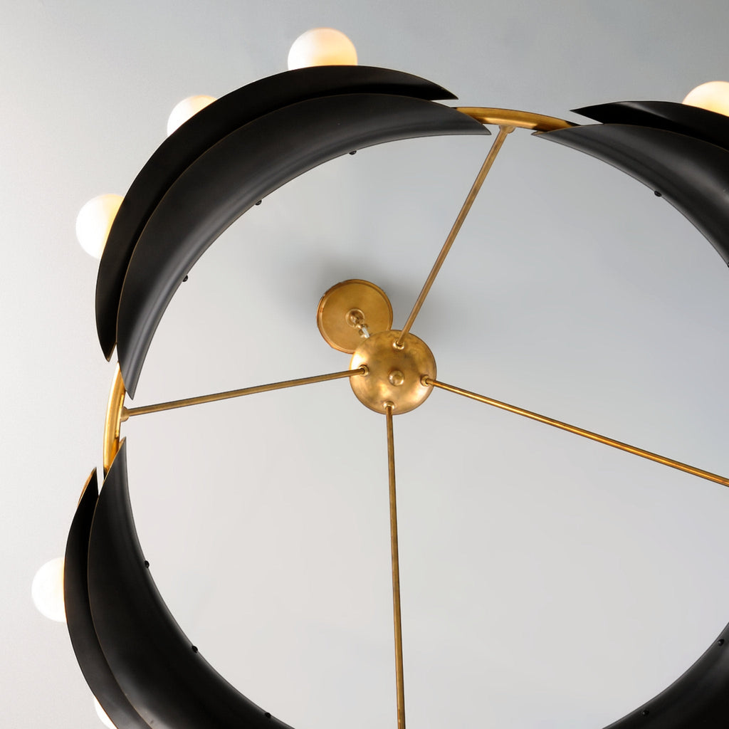 Hopper 12-Light Chandelier in Vintage Brass 41L x 41W x 25H
