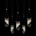 Fine Art Handcrafted Lighting ARIA 10 Light 43" Wide Integrated LED Crystal Linear Pendant with Shades