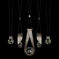 Fine Art Handcrafted Lighting ARIA 10 Light 43" Wide LED Crystal Linear Pendant with Shades