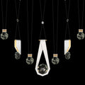 Fine Art Handcrafted Lighting ARIA 14 Light 60" Wide Integrated LED Crystal Pendant with Shades
