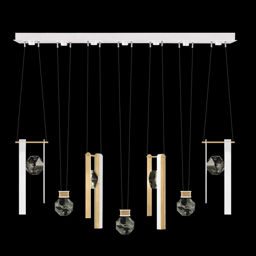Fine Art Handcrafted Lighting ARIA 14 Light 60" Wide LED Linear Pendant with Shades