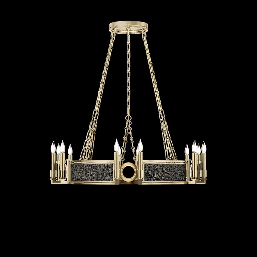 Fine Art Handcrafted Lighting Mirage 12 Light 36" Wide Taper Candle Style Chandelier
