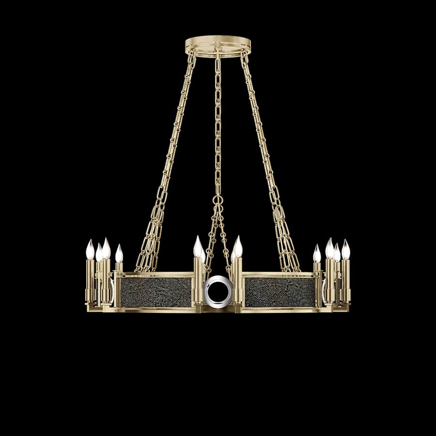 Fine Art Handcrafted Lighting Mirage 12 Light 36" Wide Taper Candle Style Chandelier