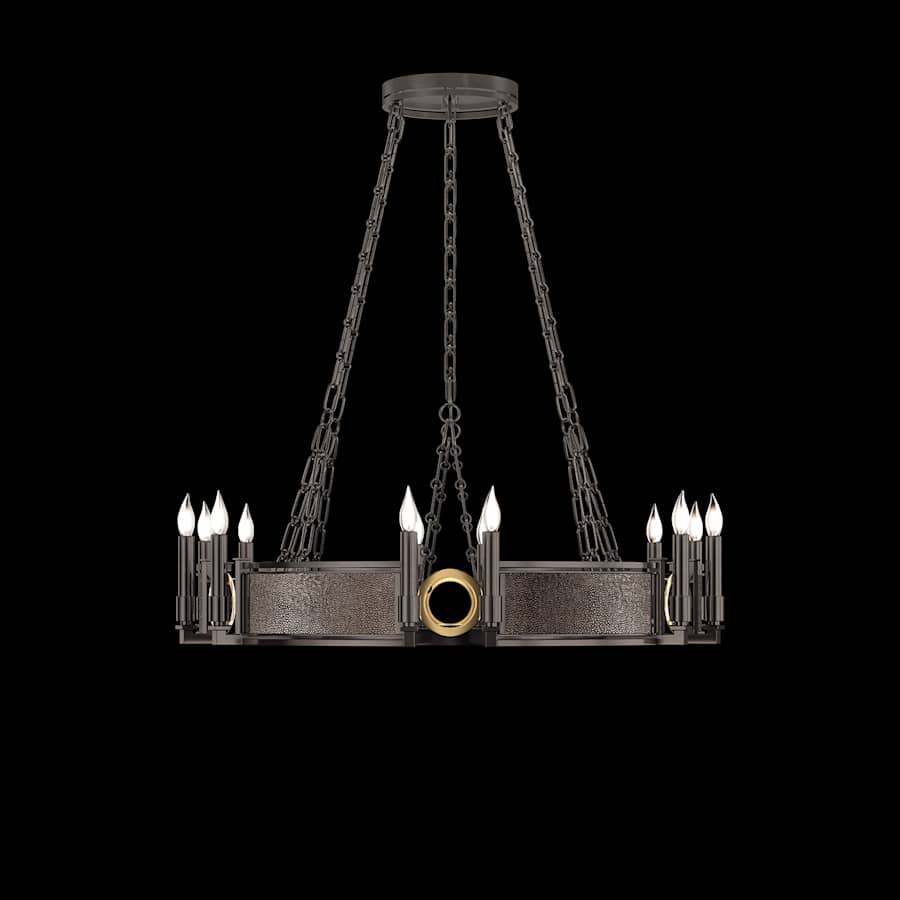 Fine Art Handcrafted Lighting Mirage 12 Light 36" Wide Taper Candle Style Chandelier