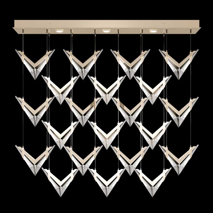 Fine Art Handcrafted Lighting Blade 3 Light 62" Wide Linear Pendant