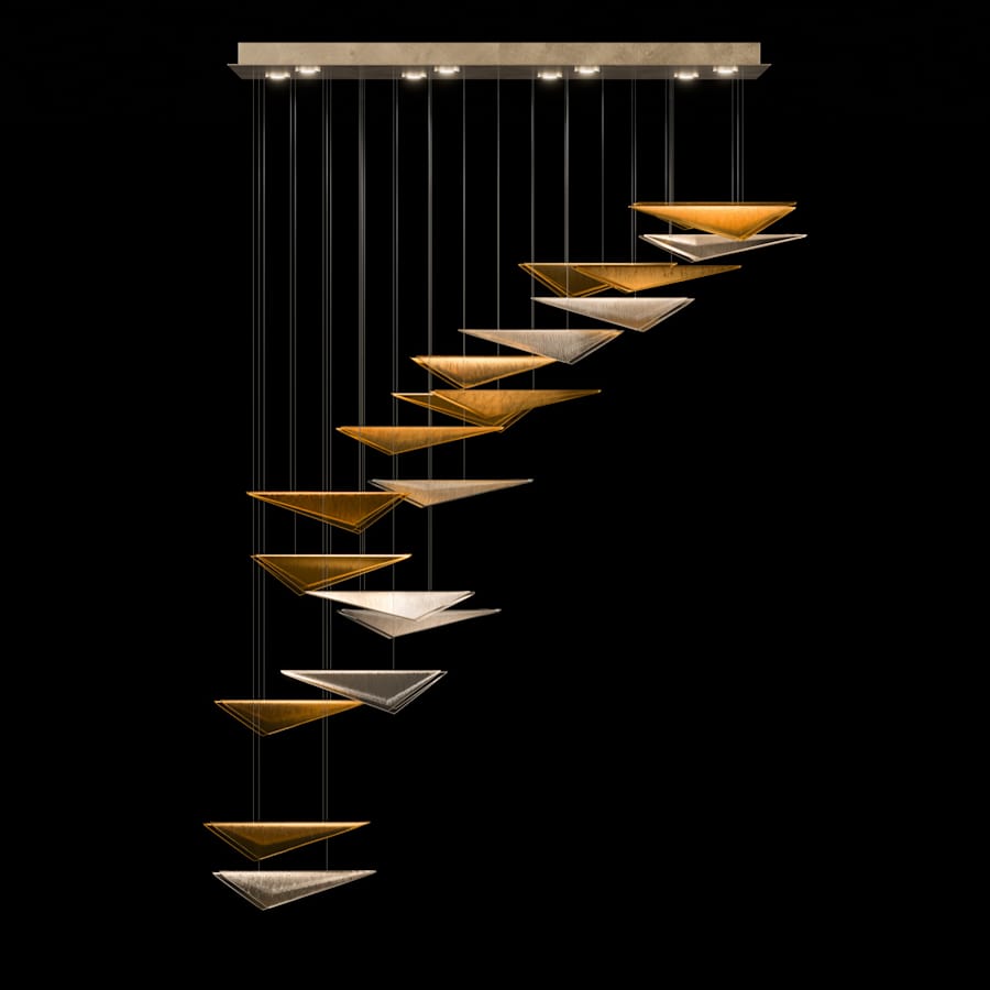 Fine Art Handcrafted Lighting Volo 8 Light 61" Wide LED Abstract Linear Pendant