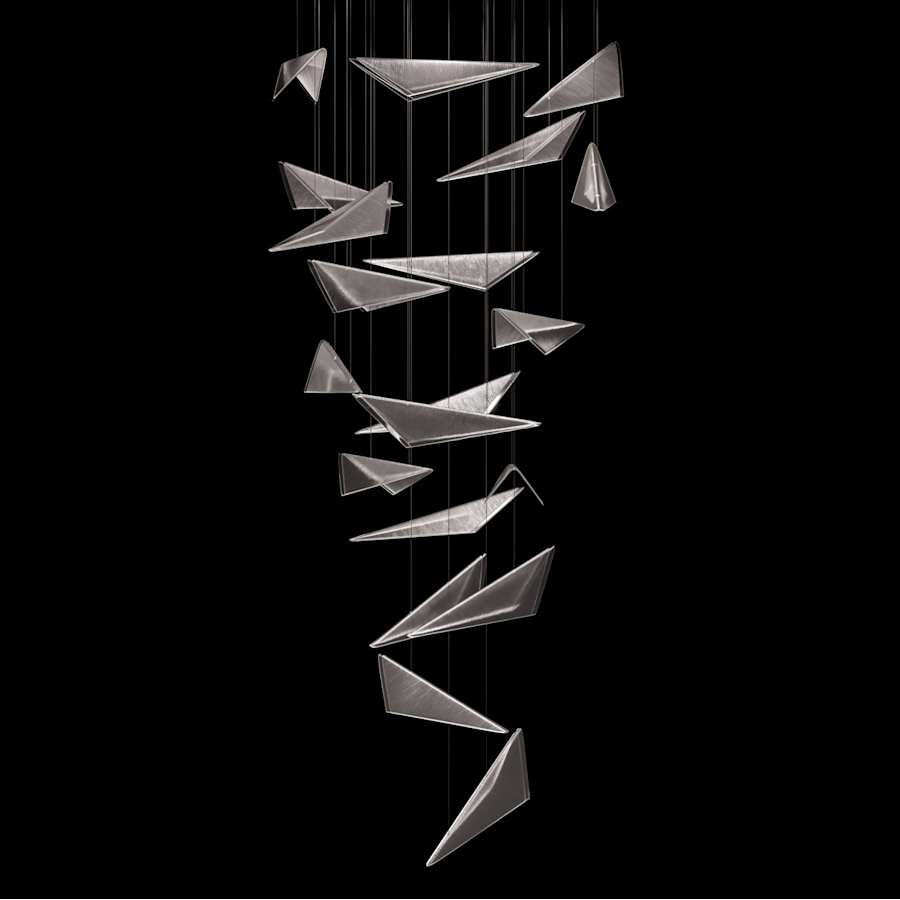 Fine Art Handcrafted Lighting Volo 8 Light 36" Wide x 52" Tall LED Abstract Multi Light Pendant