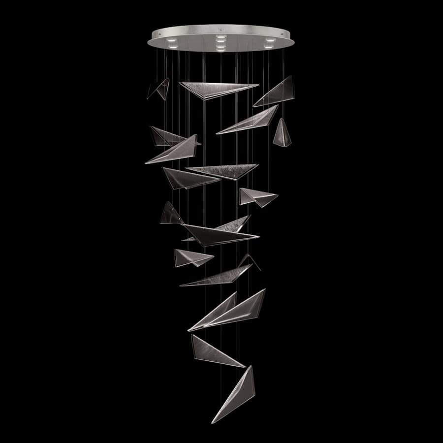 Fine Art Handcrafted Lighting Volo 8 Light 36" Wide x 52" Tall LED Abstract Multi Light Pendant