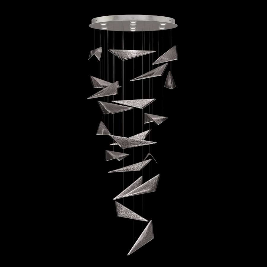 Fine Art Handcrafted Lighting Volo 8 Light 36" Wide x 52" Tall LED Abstract Multi Light Pendant