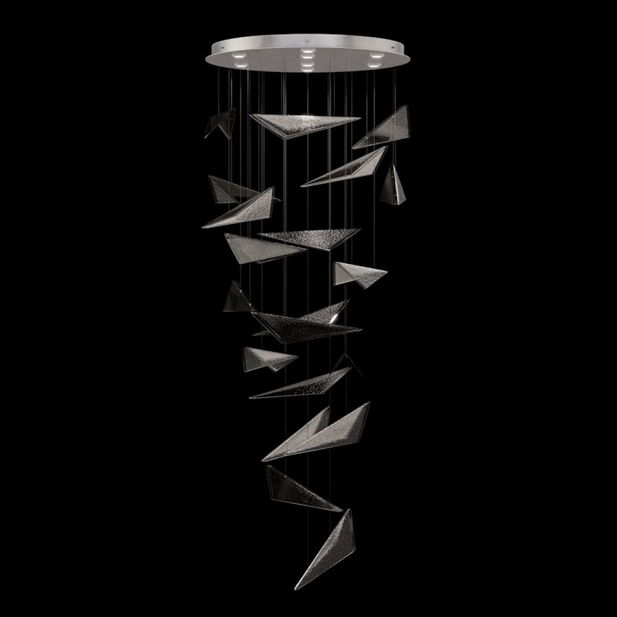 Fine Art Handcrafted Lighting Volo 8 Light 36" Wide x 52" Tall LED Abstract Multi Light Pendant