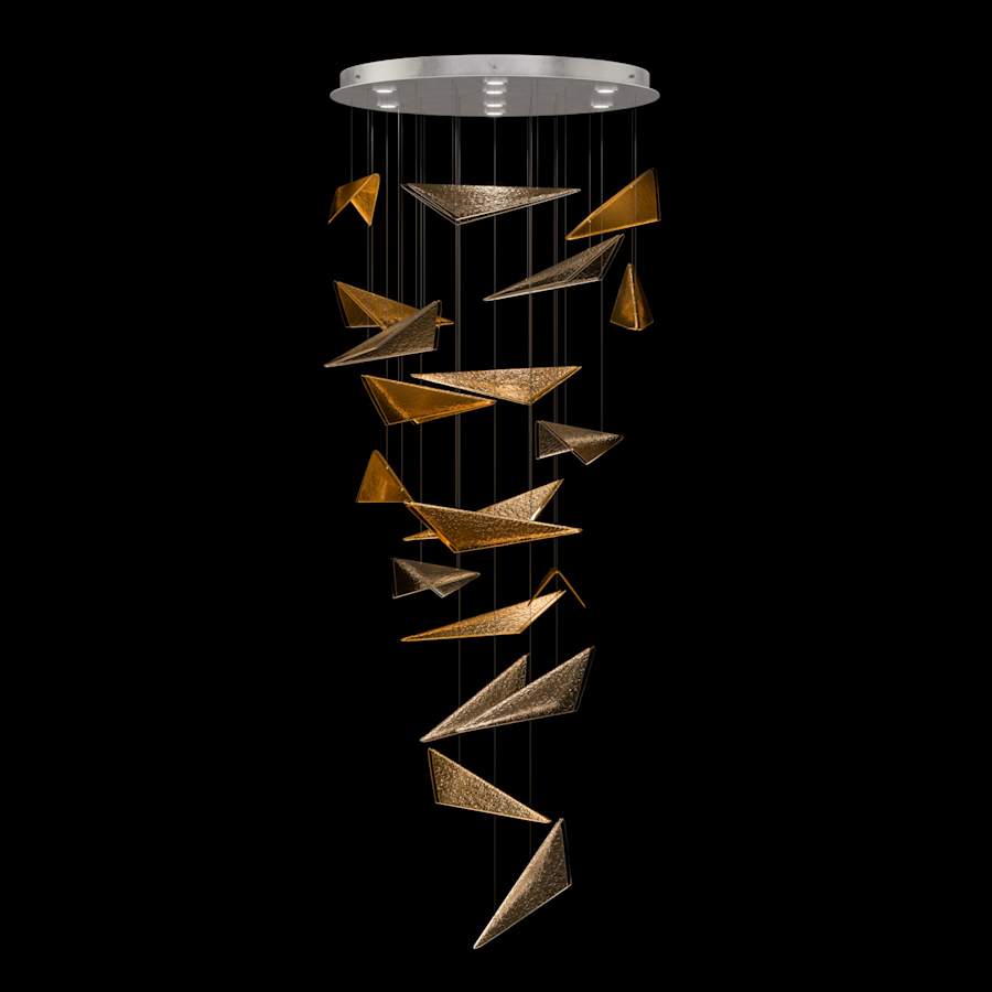 Fine Art Handcrafted Lighting Volo 8 Light 36" Wide x 52" Tall LED Abstract Multi Light Pendant