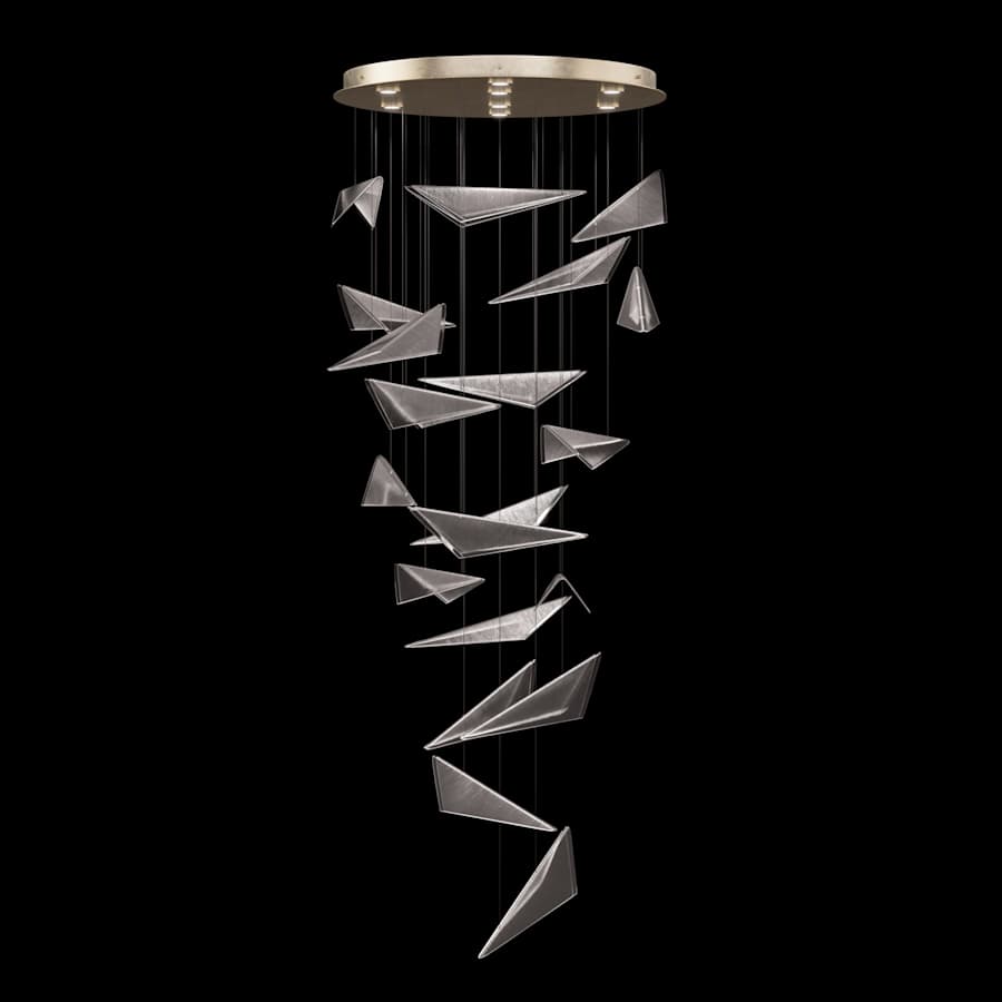 Fine Art Handcrafted Lighting Volo 8 Light 36" Wide x 52" Tall LED Abstract Multi Light Pendant