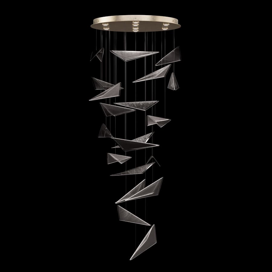 Fine Art Handcrafted Lighting Volo 8 Light 36" Wide x 52" Tall LED Abstract Multi Light Pendant
