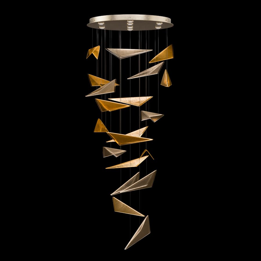 Fine Art Handcrafted Lighting Volo 8 Light 36" Wide x 52" Tall LED Abstract Multi Light Pendant
