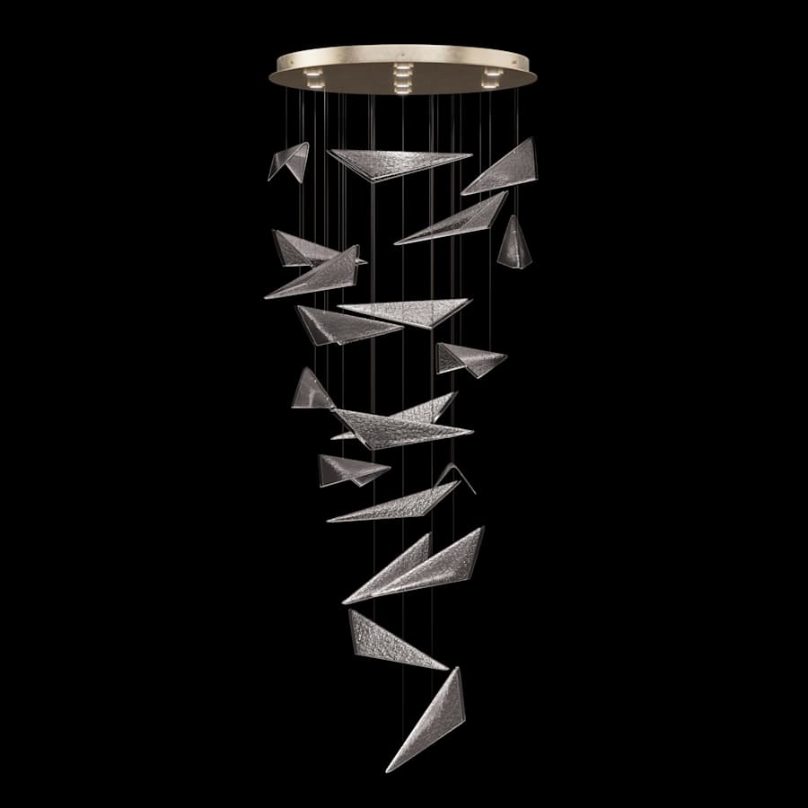 Fine Art Handcrafted Lighting Volo 8 Light 36" Wide x 52" Tall LED Abstract Multi Light Pendant