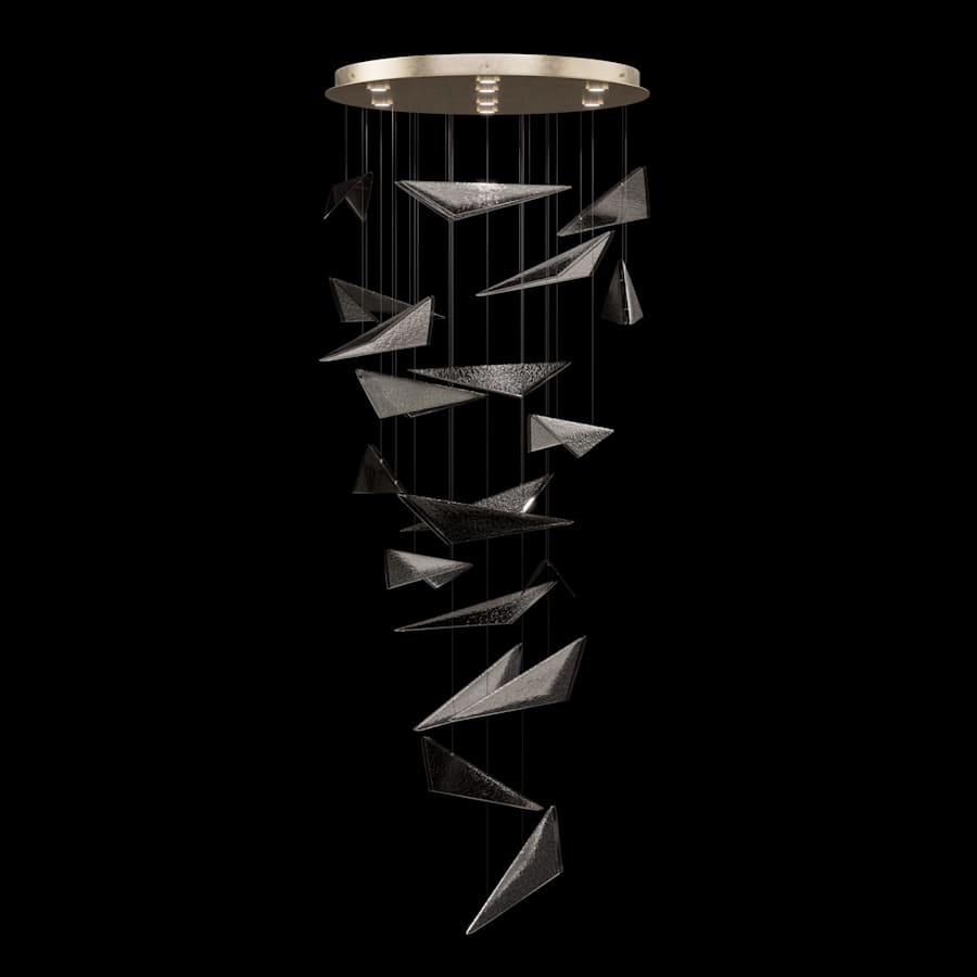 Fine Art Handcrafted Lighting Volo 8 Light 36" Wide x 52" Tall LED Abstract Multi Light Pendant