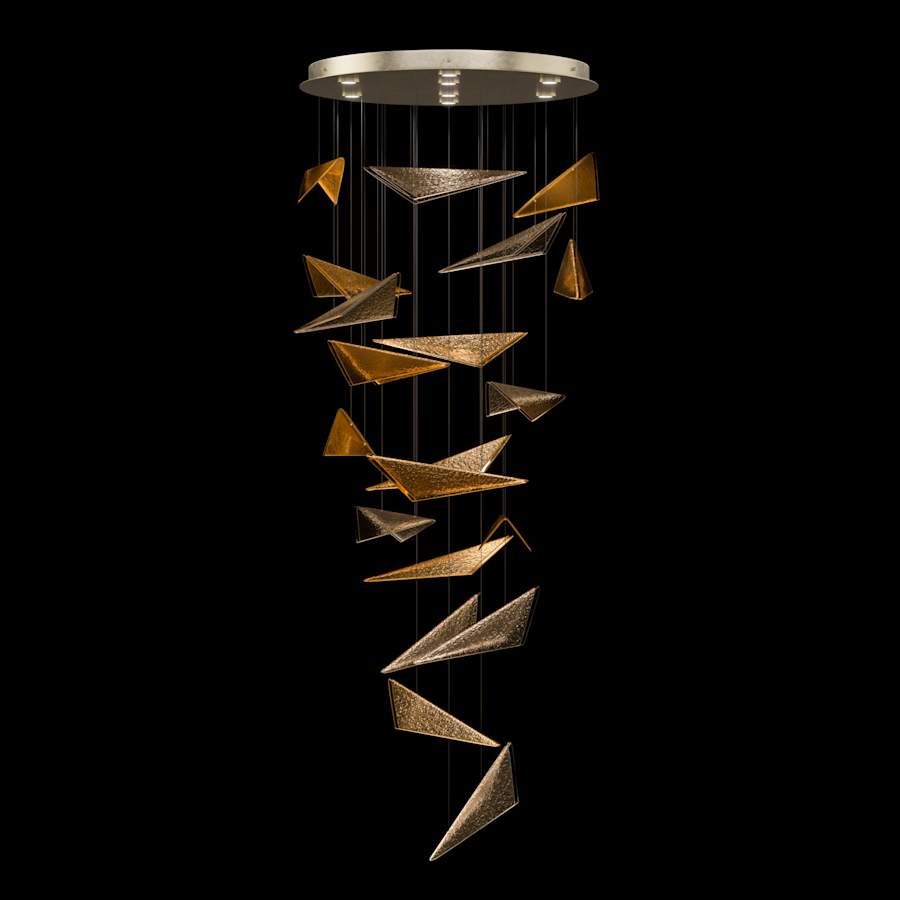 Fine Art Handcrafted Lighting Volo 8 Light 36" Wide x 52" Tall LED Abstract Multi Light Pendant