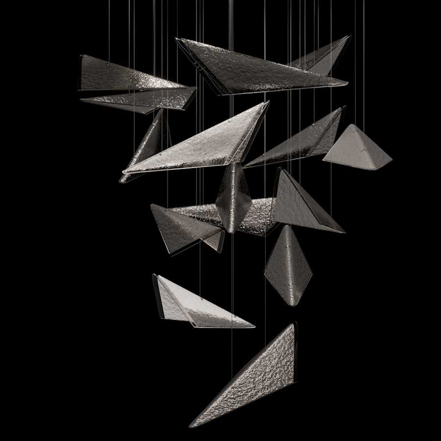 Fine Art Handcrafted Lighting Volo 8 Light 36" Wide x 34" Tall LED Abstract Multi Light Pendant