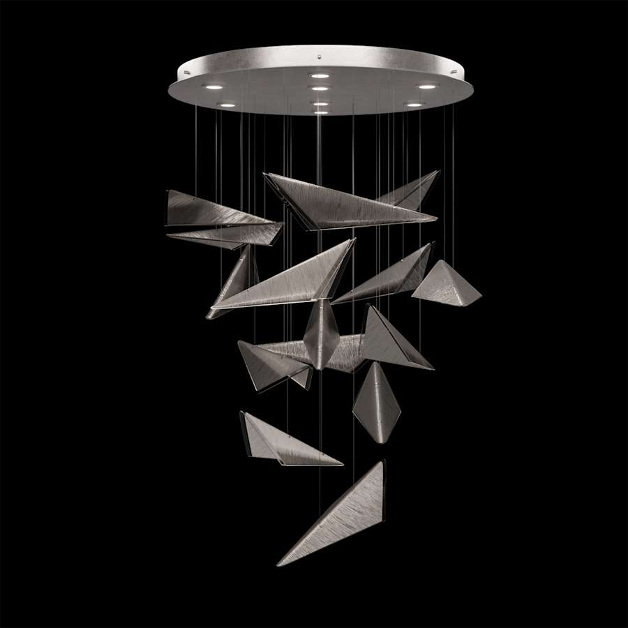 Fine Art Handcrafted Lighting Volo 8 Light 36" Wide x 34" Tall LED Abstract Multi Light Pendant