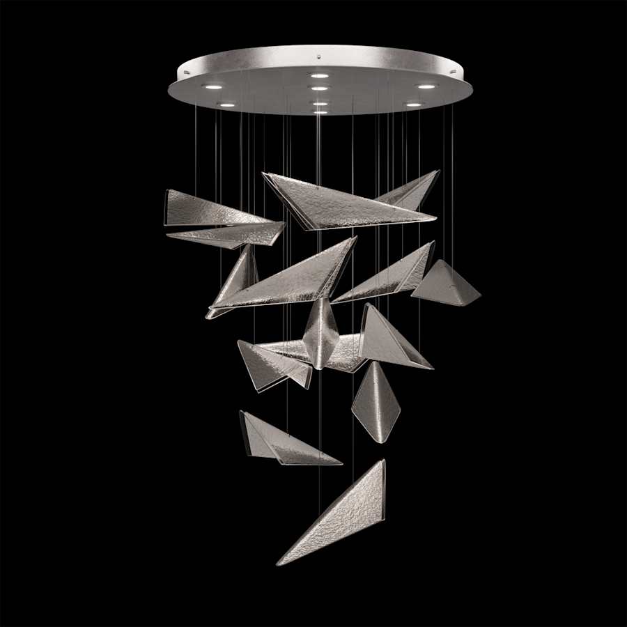 Fine Art Handcrafted Lighting Volo 8 Light 36" Wide x 34" Tall LED Abstract Multi Light Pendant