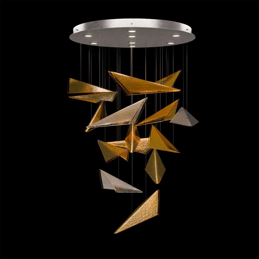 Fine Art Handcrafted Lighting Volo 8 Light 36" Wide x 34" Tall LED Abstract Multi Light Pendant