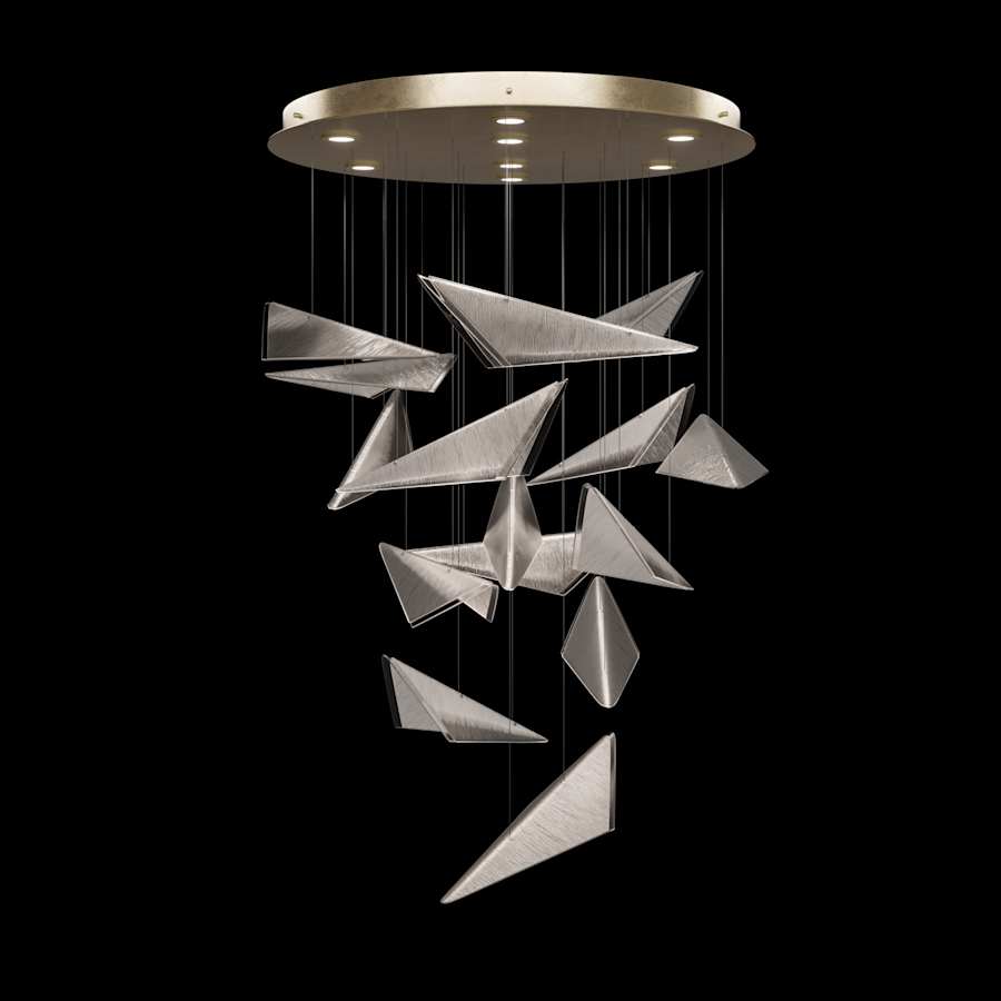 Fine Art Handcrafted Lighting Volo 8 Light 36" Wide x 34" Tall LED Abstract Multi Light Pendant