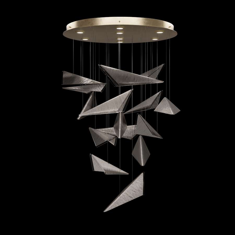 Fine Art Handcrafted Lighting Volo 8 Light 36" Wide x 34" Tall LED Abstract Multi Light Pendant